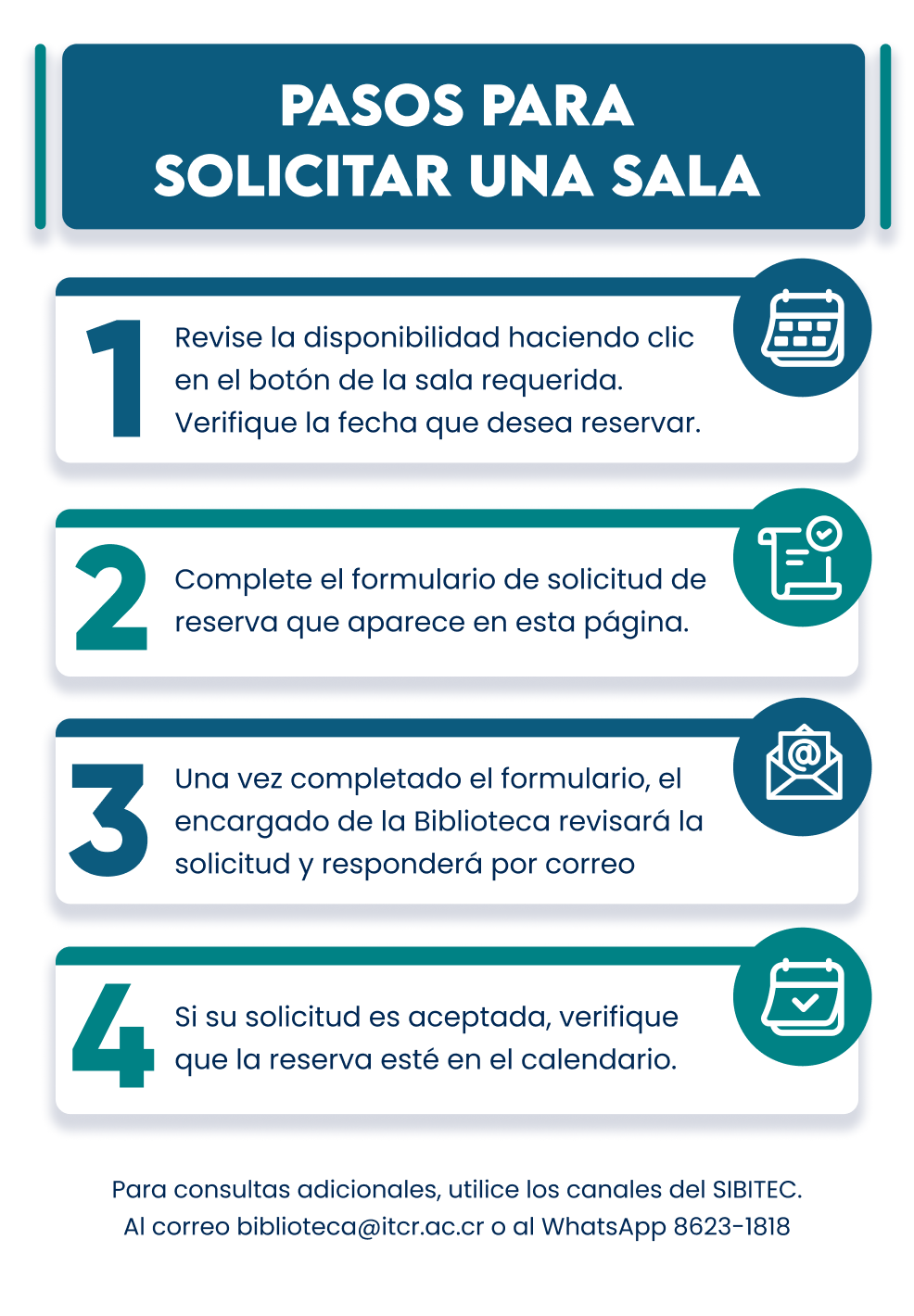 Pasos para solicitar una sala